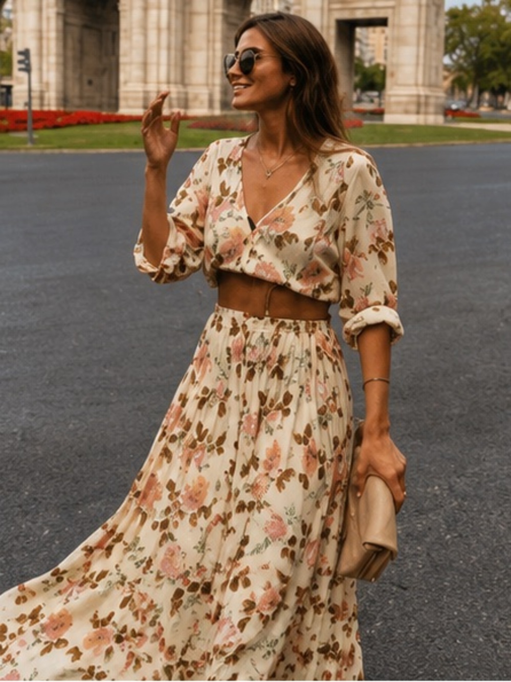 Zara print dress bloggers favorite